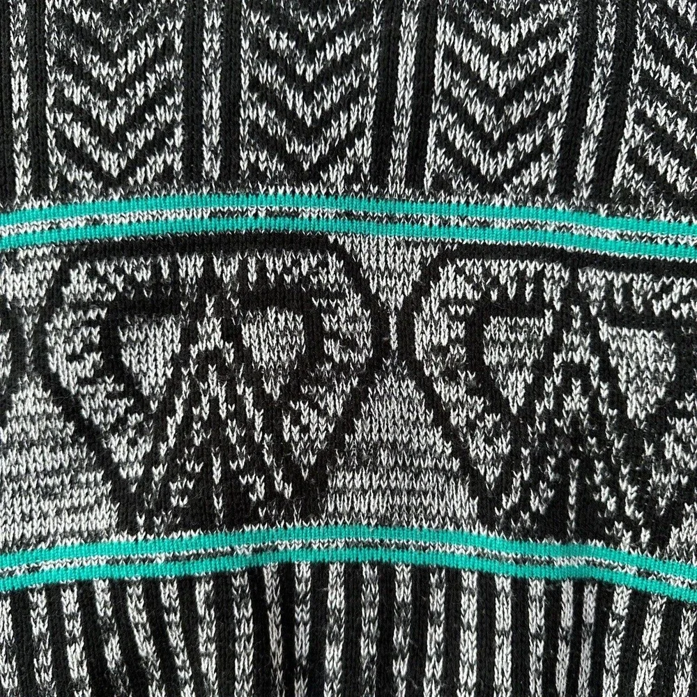 Gizmo Mens Large 90s‎ Coogi Style Ed Bassmaster Geometric Knit Cosby Dad Sweater